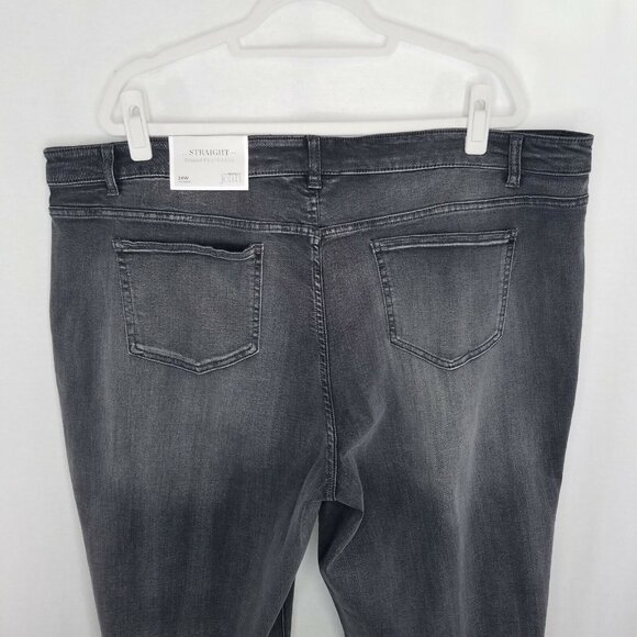 CJ Banks Women's size 24W Jeans Gray Straight Fit Shaped Mid Rise - Picture 4 of 9